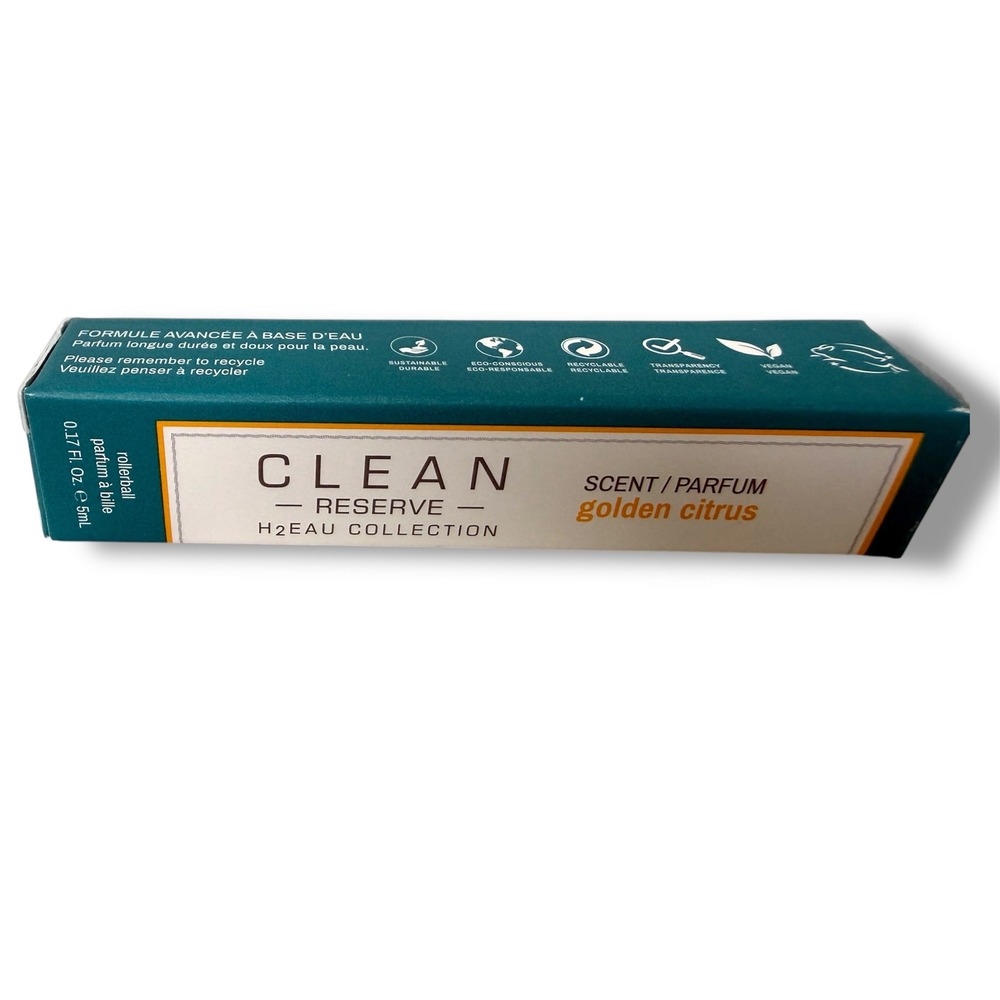 NEW Clean Reserve H2Eau‎ Golden Citrus EDP Rollerball 5ml 0.17oz Floral Marine